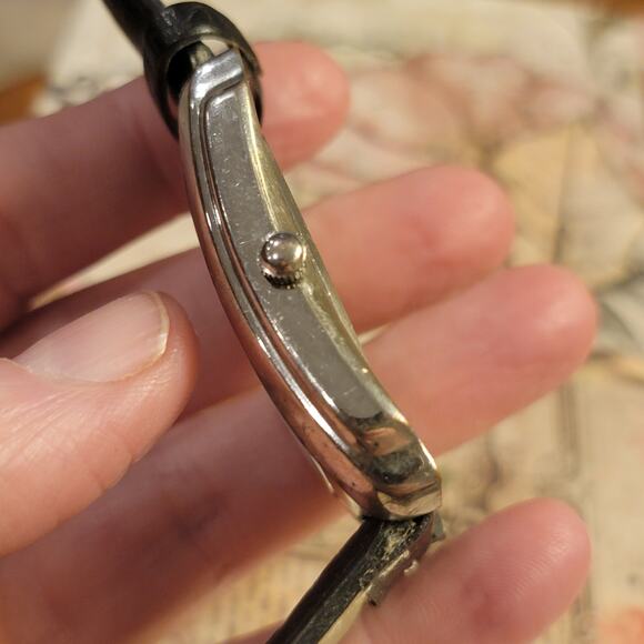 Vintage Watches MC Quartz Rectangular Dial Gold Tone Japan Movement Leather Band - Picture 5 of 10